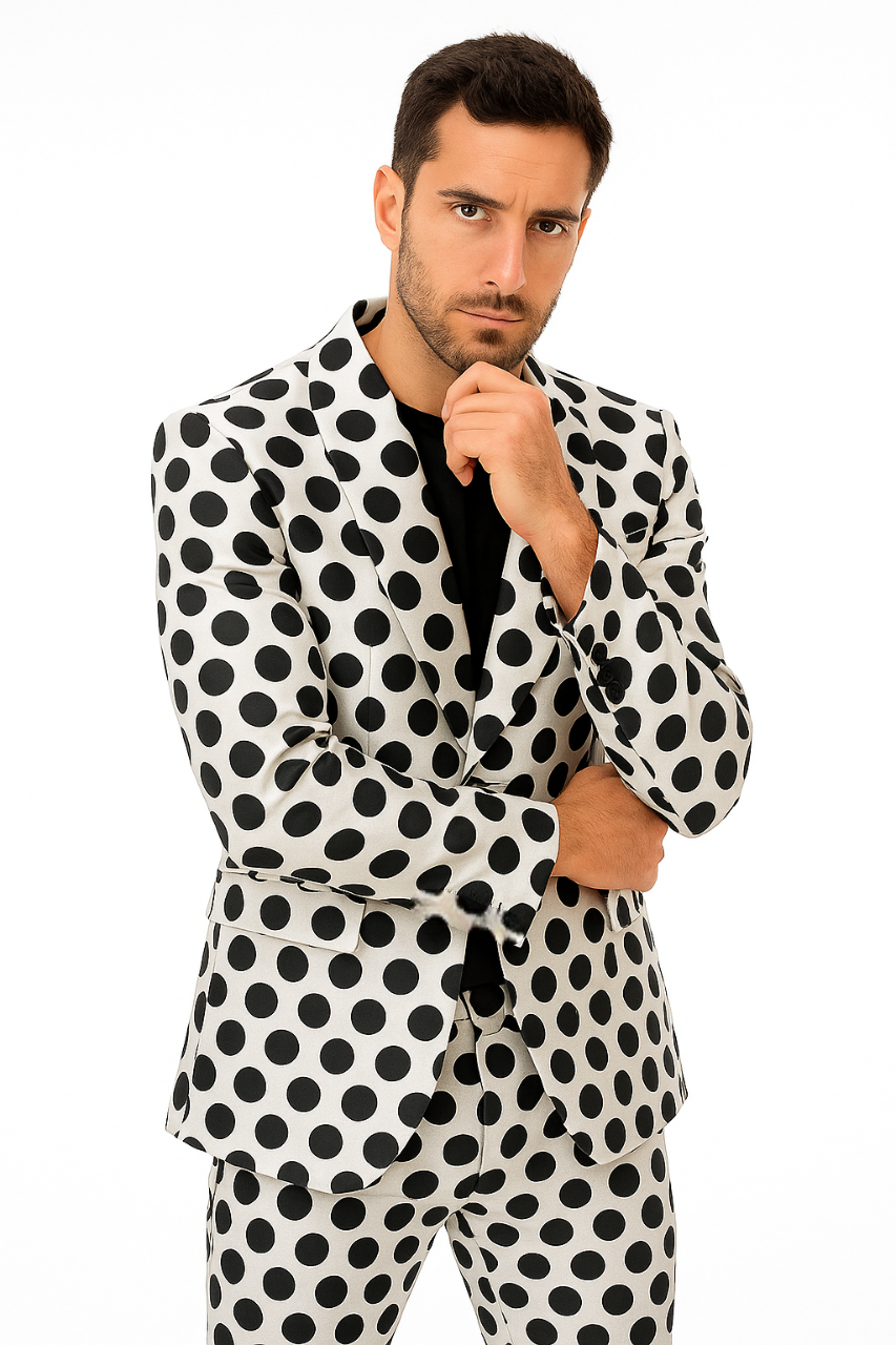 Mens Tuxedo Dinner Jacket - White ~ Black