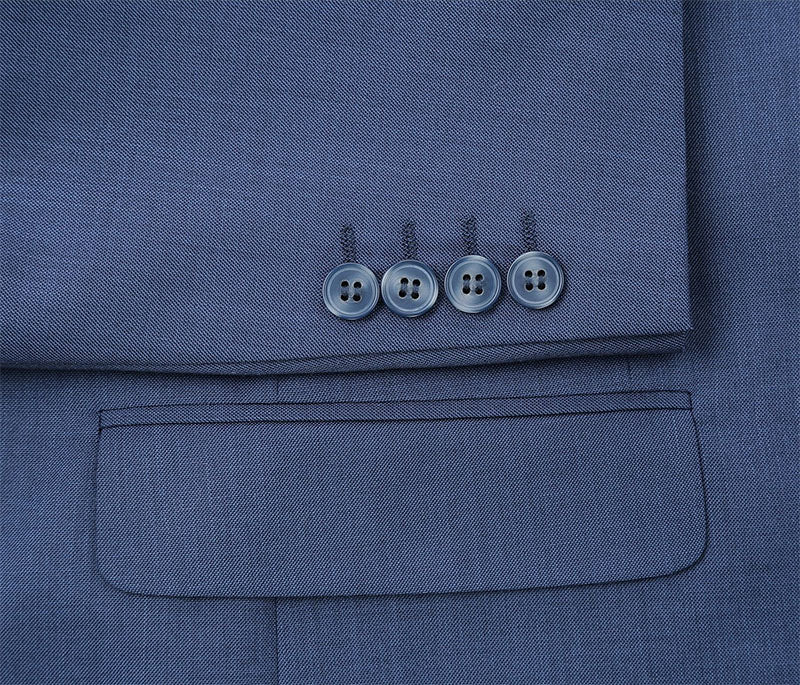 Regular Fit 2 Button Blue Suit