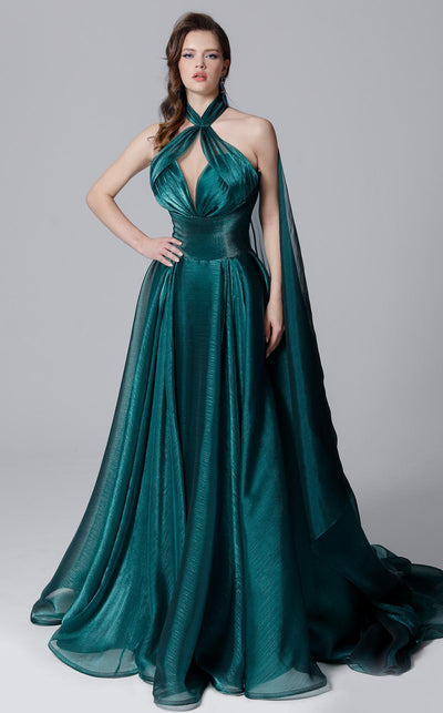 Elegant Burgundy Evening Gown by MNM Couture