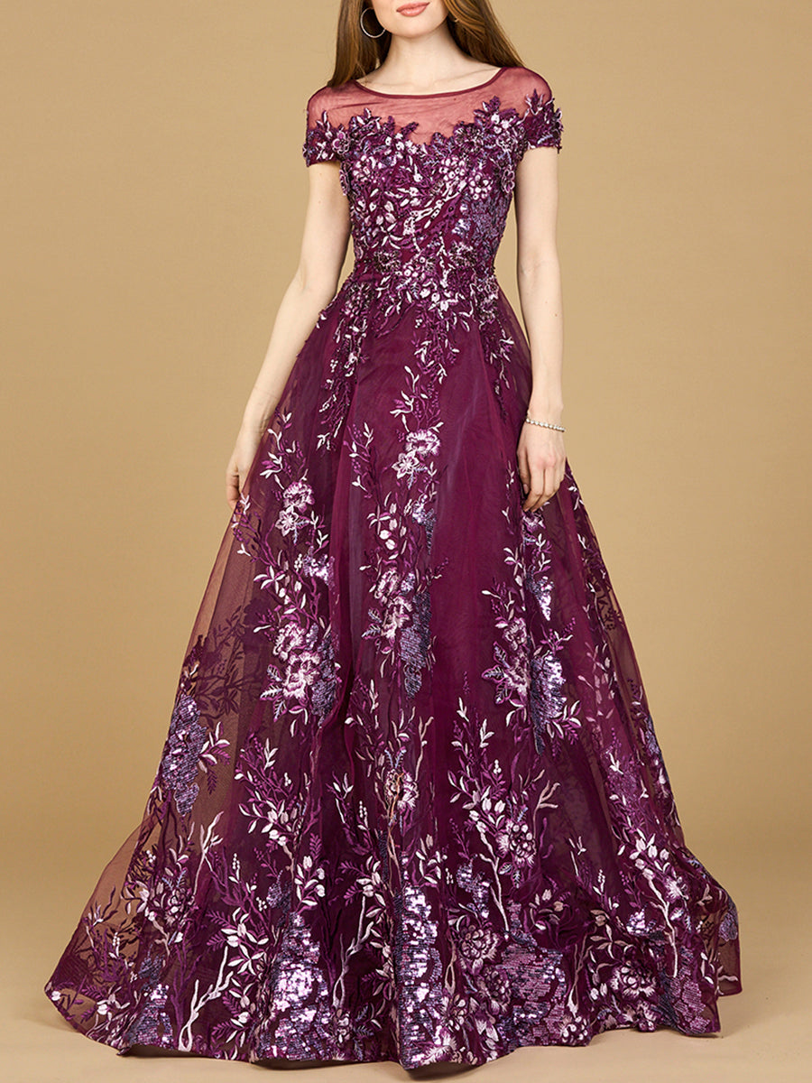 Lara 29619 - Beautiful Lace Applique A-line Ball Gown