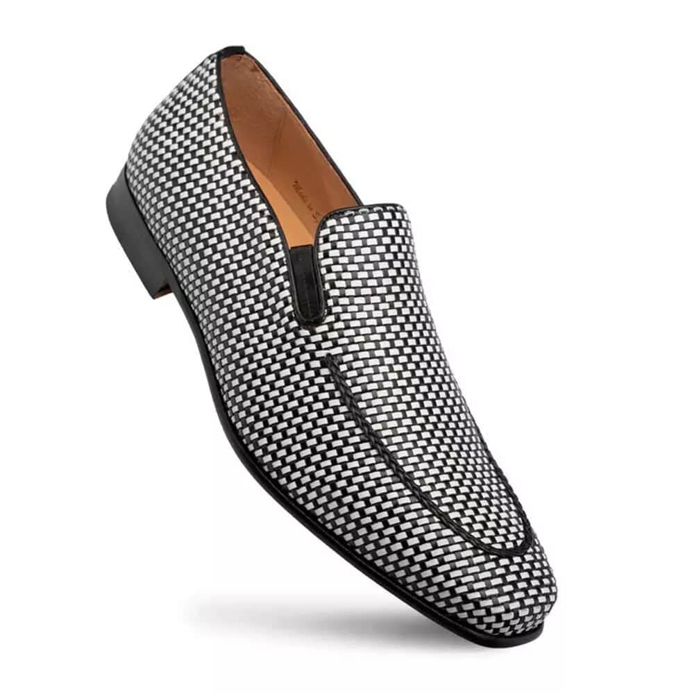Mezlan Almeria Black/White Slip-On Calfskin Shoes