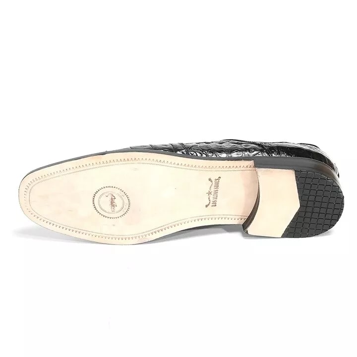 Los Altos Black Genuine Caiman Oxford Shoes