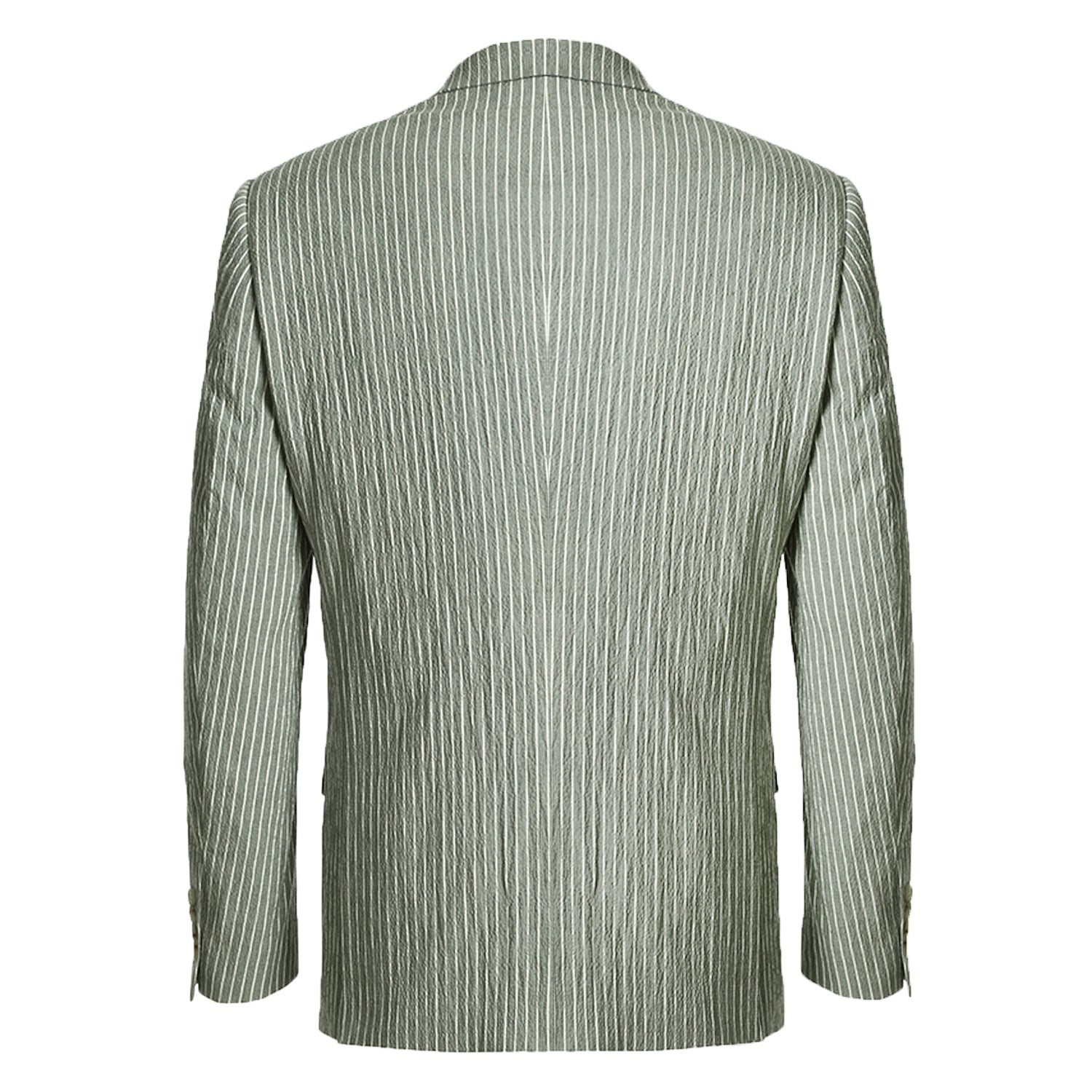 Men's Slim Fit Gray Stripe Cotton Suit with Notch Lapels