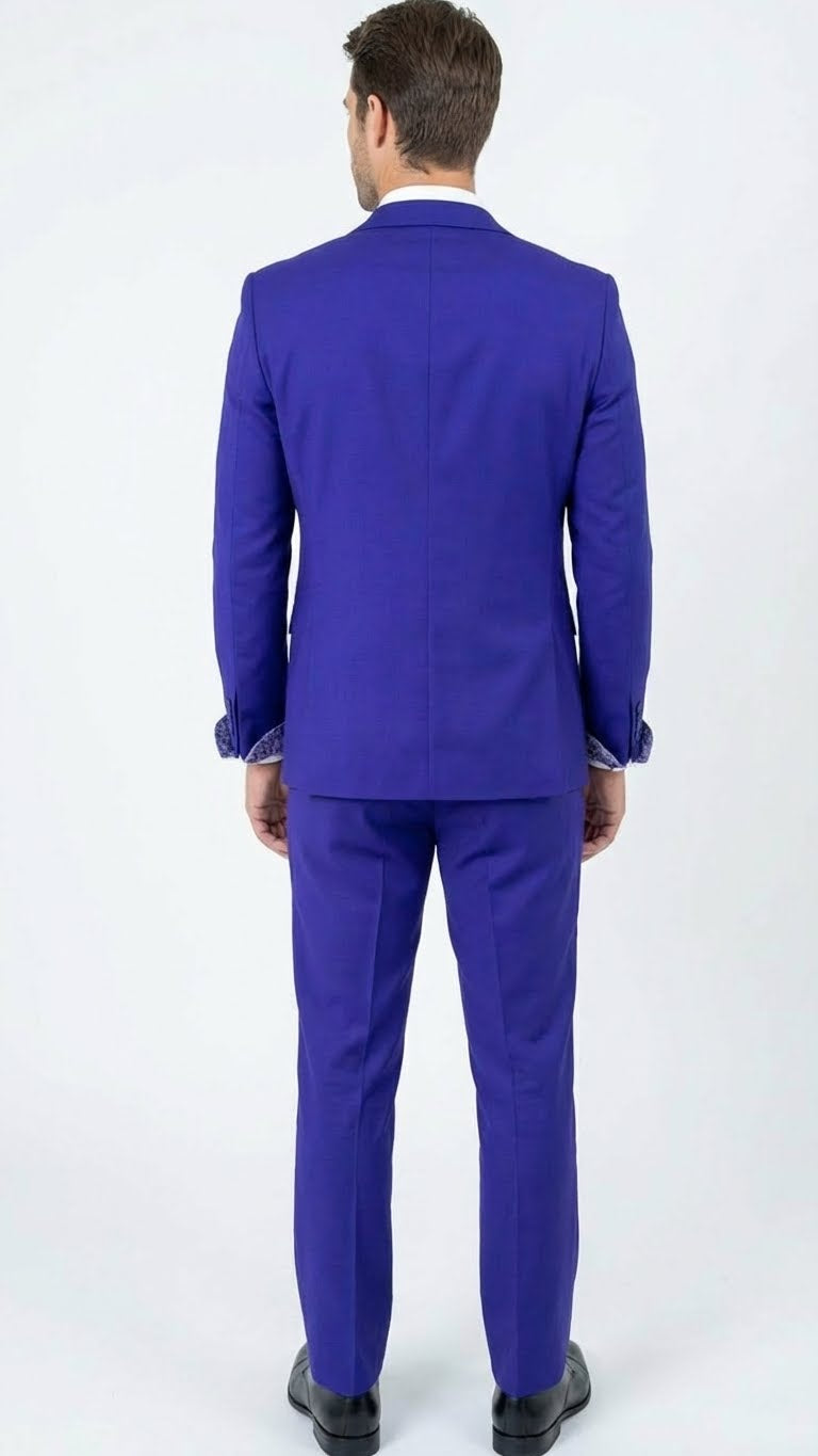 Men’s Purple and white sivler lapel Embellished Tuxedo Suit – Formal Wedding, Prom, and Gala Outfit Mardi Gras