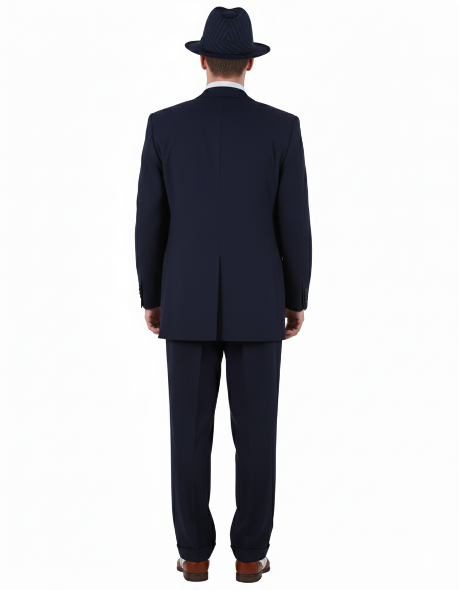 Men’s Navy Zoot Suit Gangster 3-Piece Set