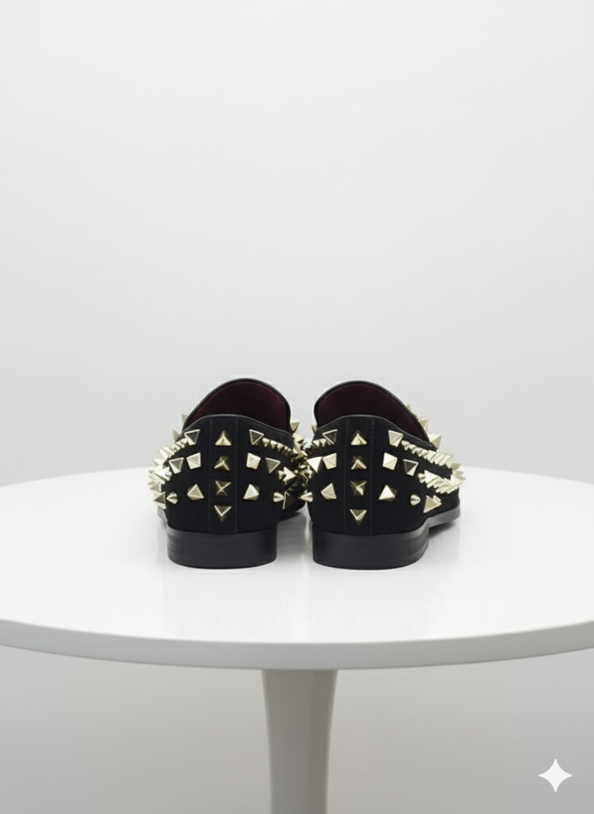 Men’s Studded Velvet Loafers - Designer Dress Shoes