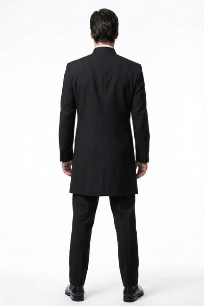 Menβs Black Coat Matrix Keanu Reeves Inspired Long Coat β Classic Mandarin Collar Formal Overcoat, Stylish Winter Trench Coat, Neo Style Jacket
