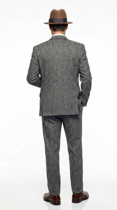 Menβs Grey Vintage Gangster Suit β Bonnie and Clyde Inspired 3 Piece Classic 1920s Formal Outfit