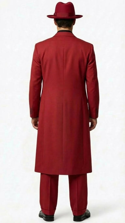 Men’s 1920s Red Zoot Suit – Long Mafia Gangster Three-Piece Vintage Outfit Zuit Pachuco Style