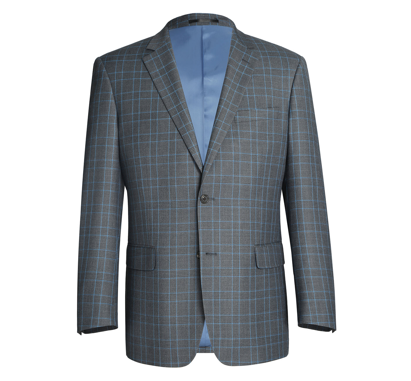 Men's Classic Fit Two Piece Windowpane Suit