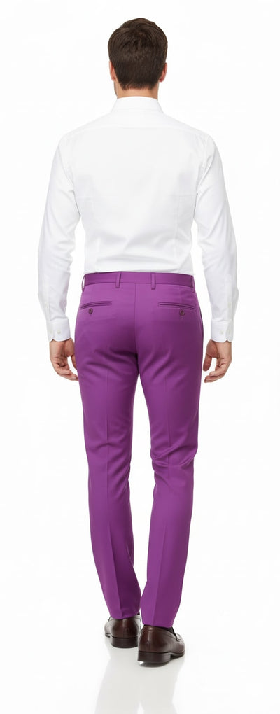Slim Fit Light Purple Dress Pants for Men