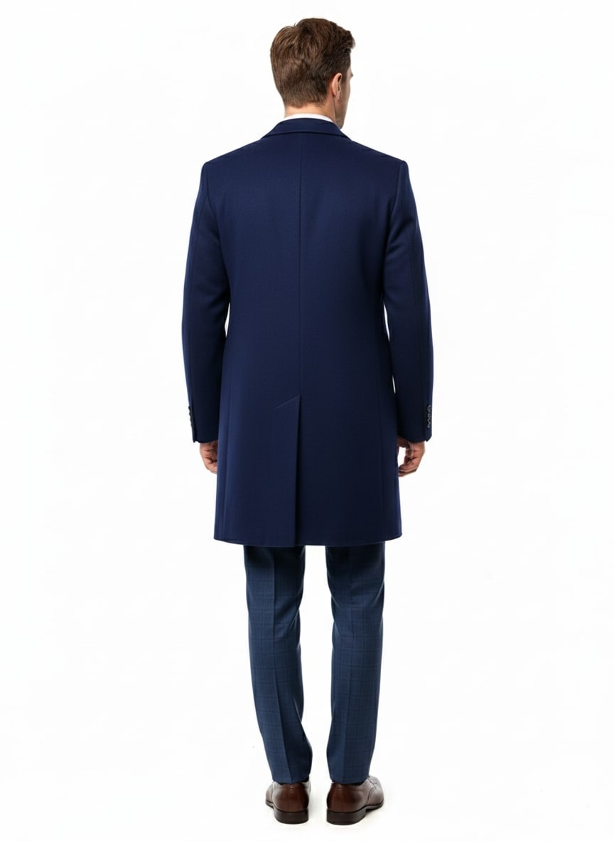 Cobalt Blue Wool Cashmere Car Coat