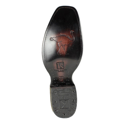 King Exotic Ostrich Burnished Cognac Snip Toe Boots
