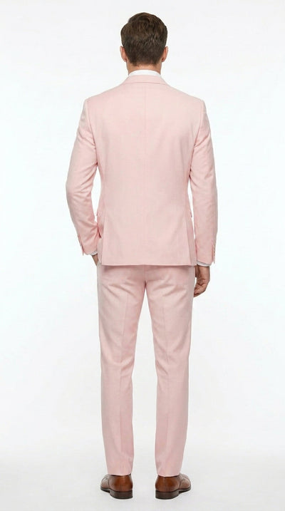Menβs Light Pink 2 Piece Suit, Formal Dress Suit for Weddings, Prom, Parties, Summer Events Slim Fitted By Vitali