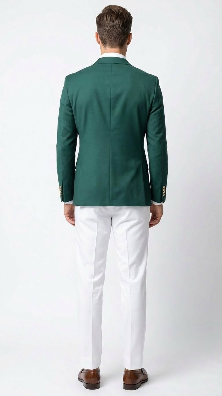 Men’s Dark Green Double Breasted Blazer – Hunter Olive Green Sport Jacket coat