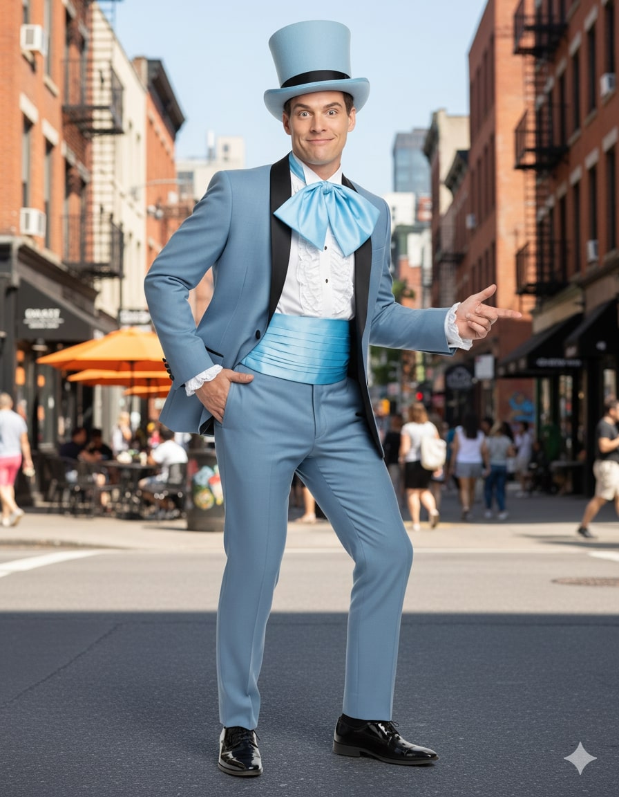 Dumb and Dumber Blue Tuxedo Costume & Hat