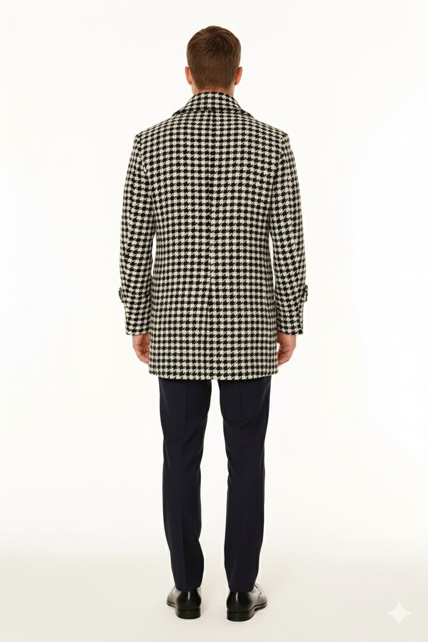 Men’s Houndstooth Double-Breasted Overcoats