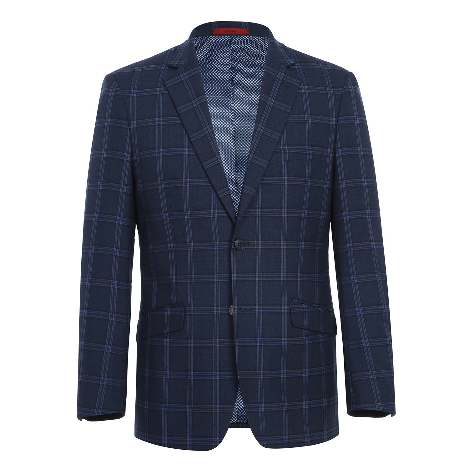 Men's Slim Fit Checked Suit 293-22 by Renoir