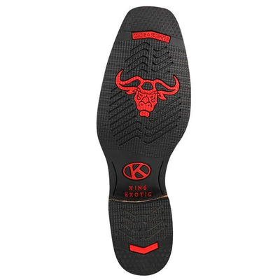 King Exotic Ostrich Leg Boots Rubber Sole Blue Jean