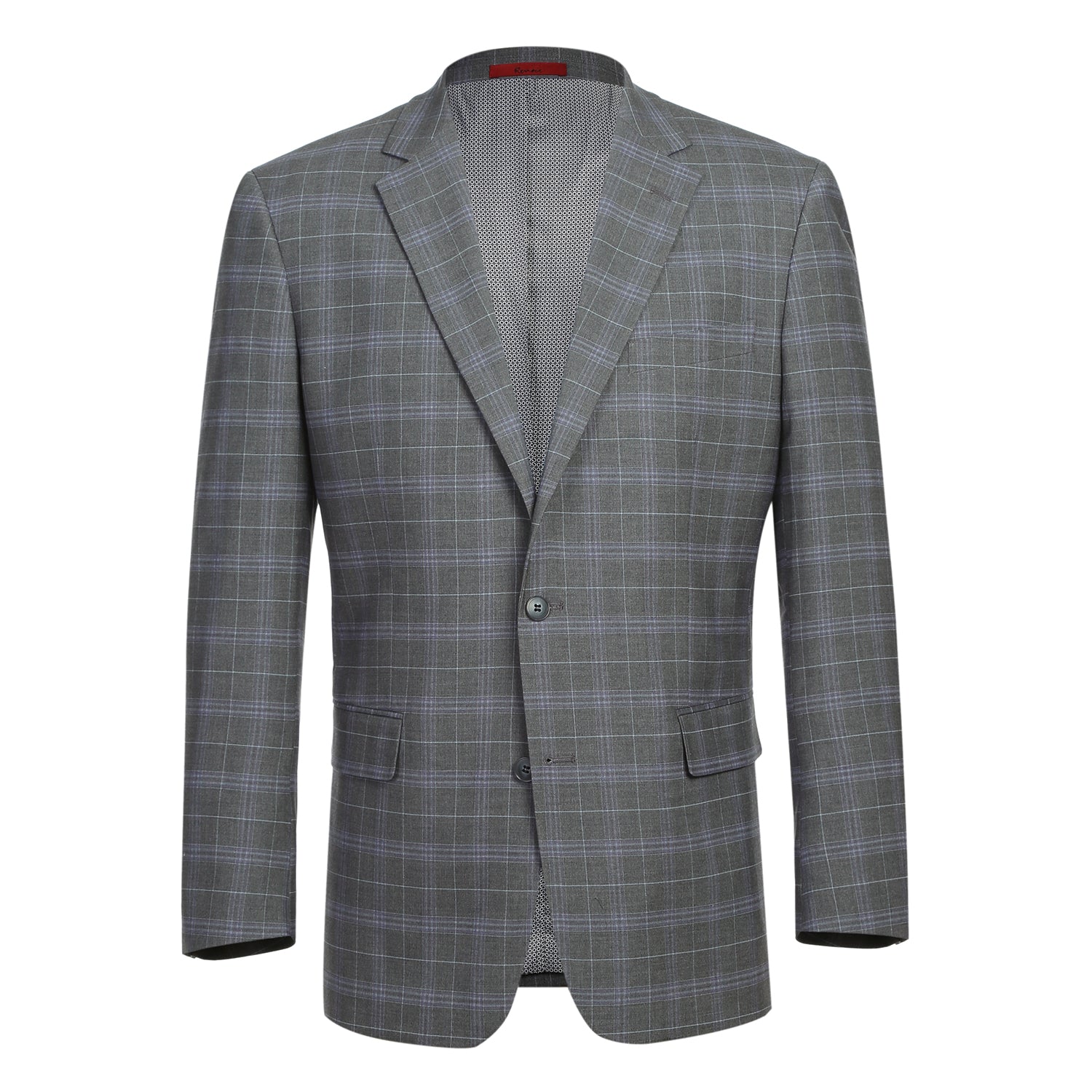 Men's Classic Fit Checked Suit by Renoir