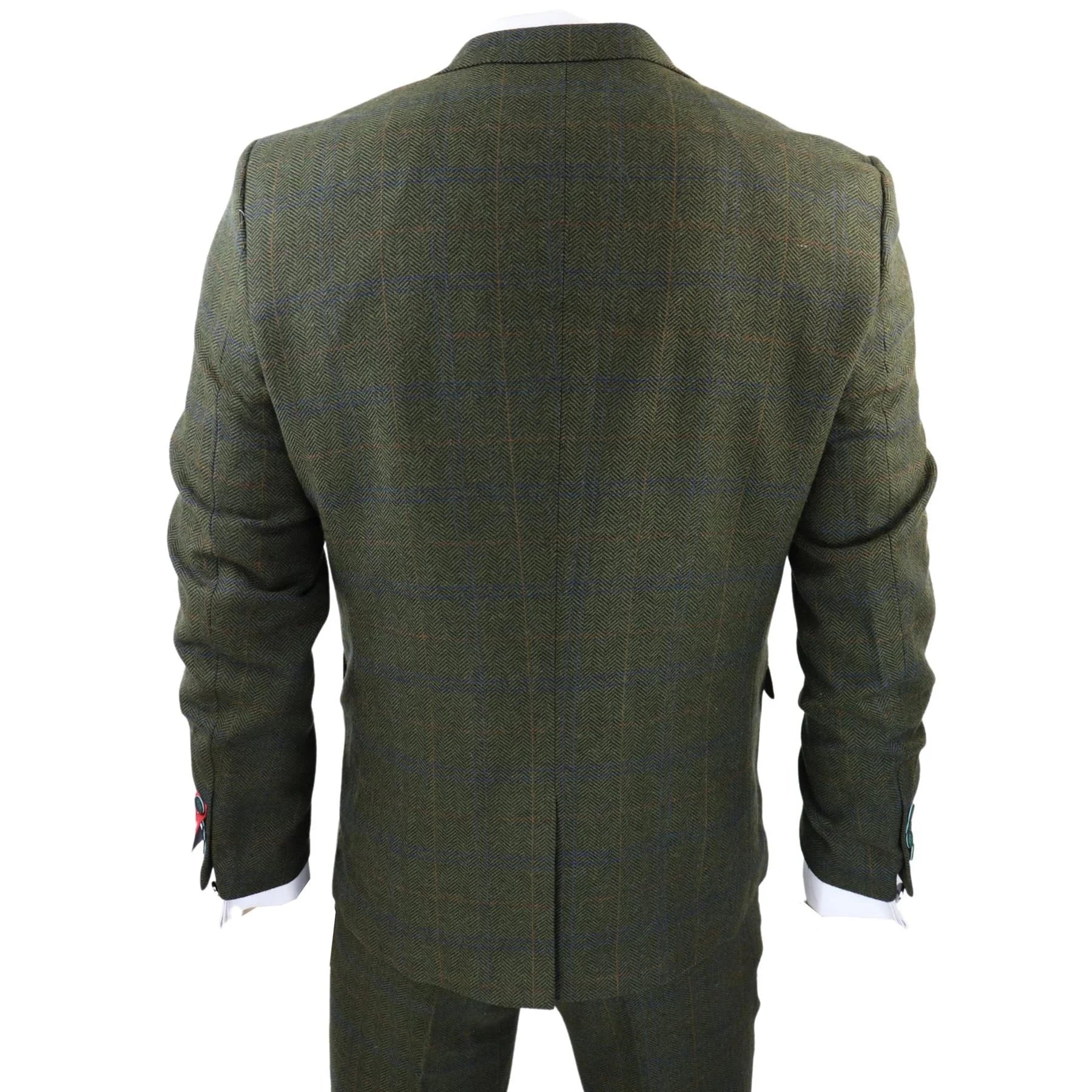 Mens Brown Wool Tweed Suit – 3-Piece Double Breasted 1920s Vintage Style