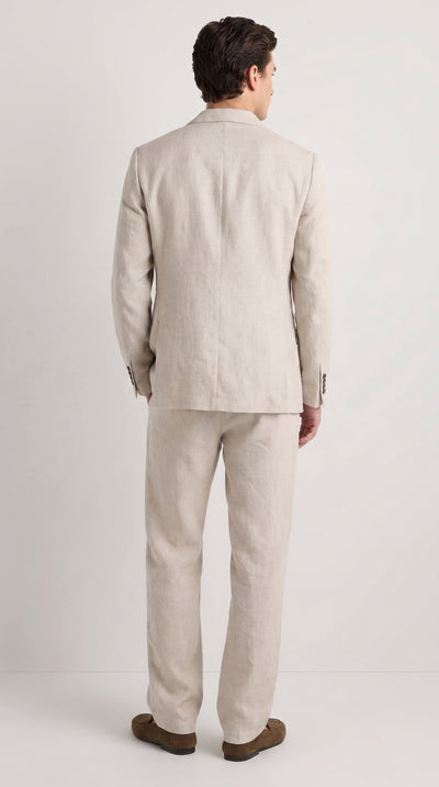 Menβs Informal Summer Suit, Light Beige Casual Linen Style Blazer and Pants Set