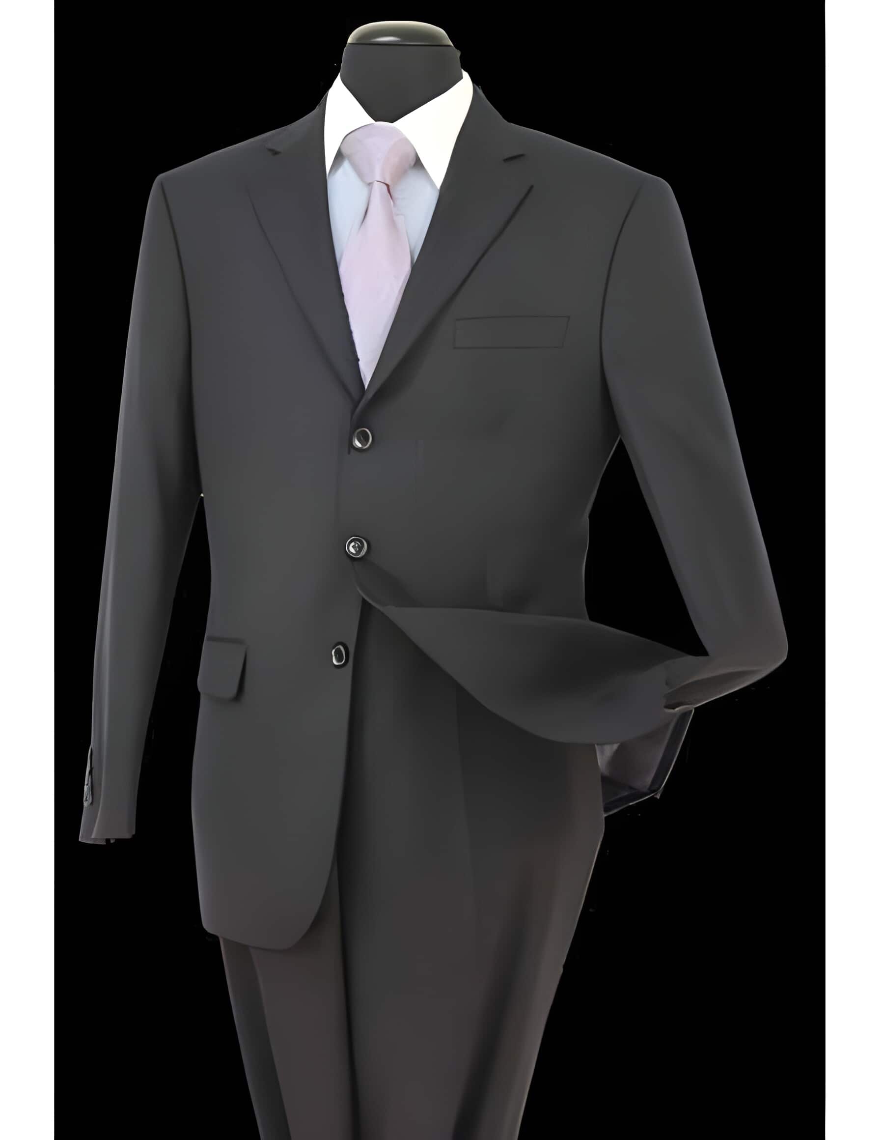 3 Buttons Black Stripe Pattern Wool Pleated pants Three Buttons Style suit