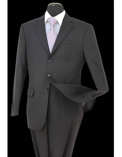 3 Buttons Black Stripe Pattern Wool Pleated pants Three Buttons Style suit