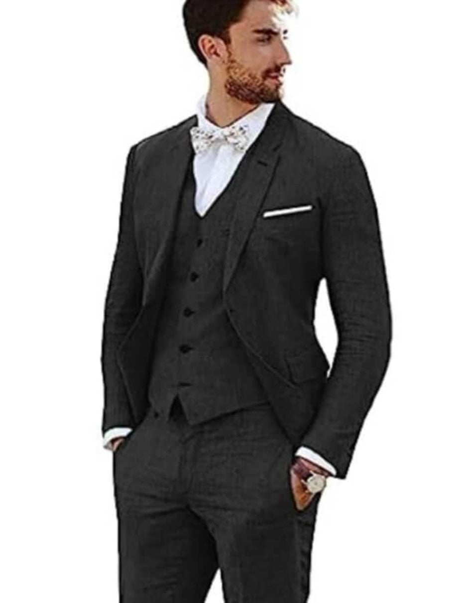 Linen Black Summer Suit for Men
