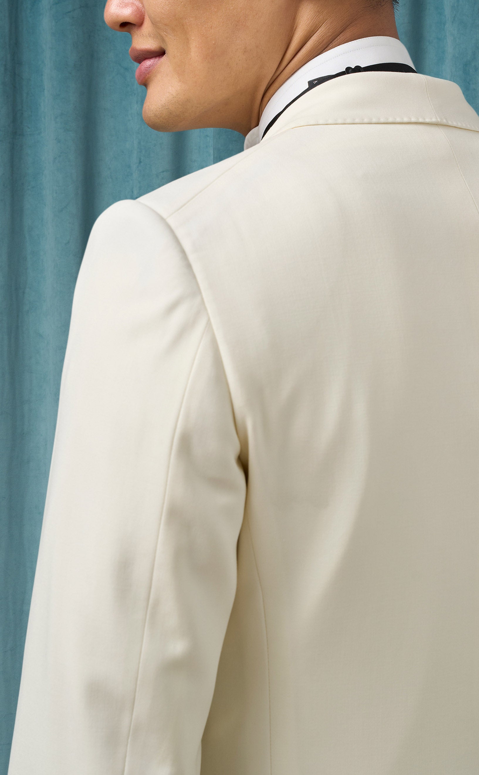Mens Ivory Dinner Jacket - Cream Wedding Tuxedo Jacket in Off White Blazer Shawl Collar Double breasted