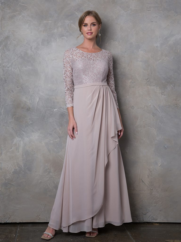 Eva Fashion 3446 3/4 Sleeve Mother of the Bride Dress Lace Ankle Length Formal Gown