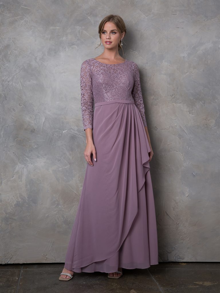 Eva Fashion 3446 3/4 Sleeve Mother of the Bride Dress Lace Ankle Length Formal Gown