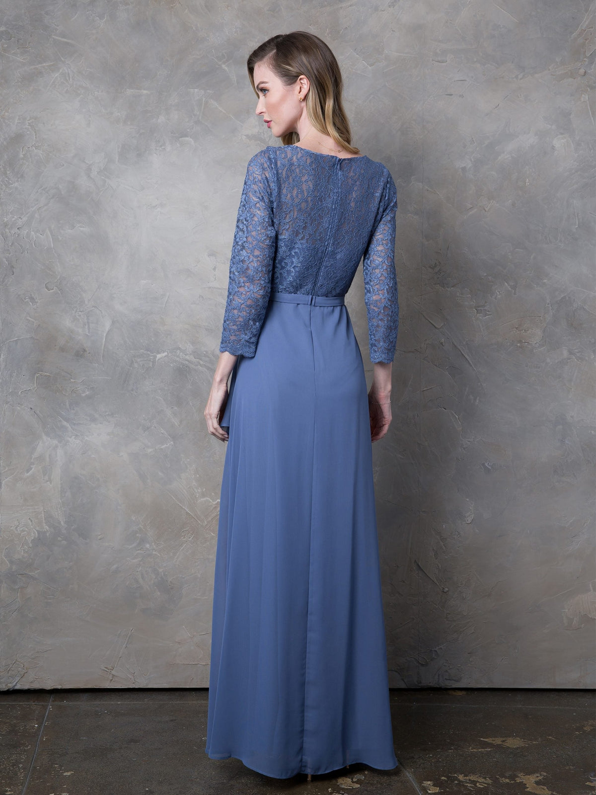 Eva Fashion 3446 3/4 Sleeve Mother of the Bride Dress Lace Ankle Length Formal Gown