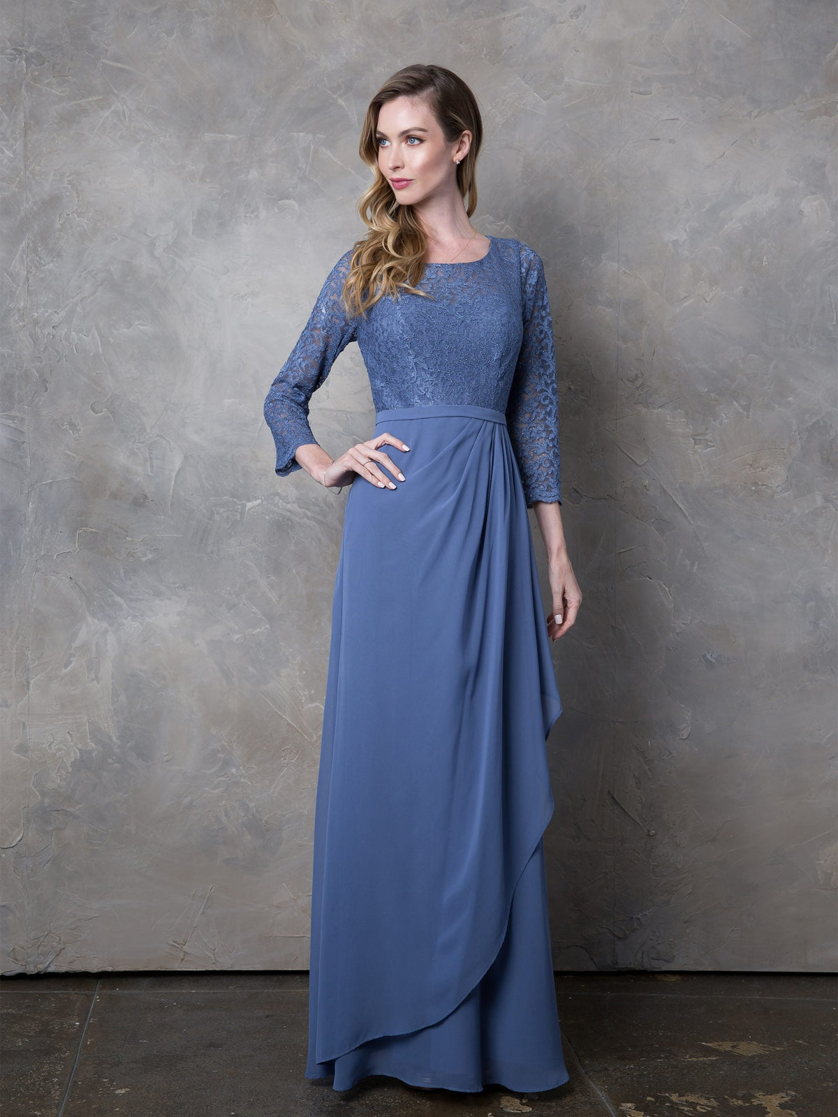 Eva Fashion 3446 3/4 Sleeve Mother of the Bride Dress Lace Ankle Length Formal Gown