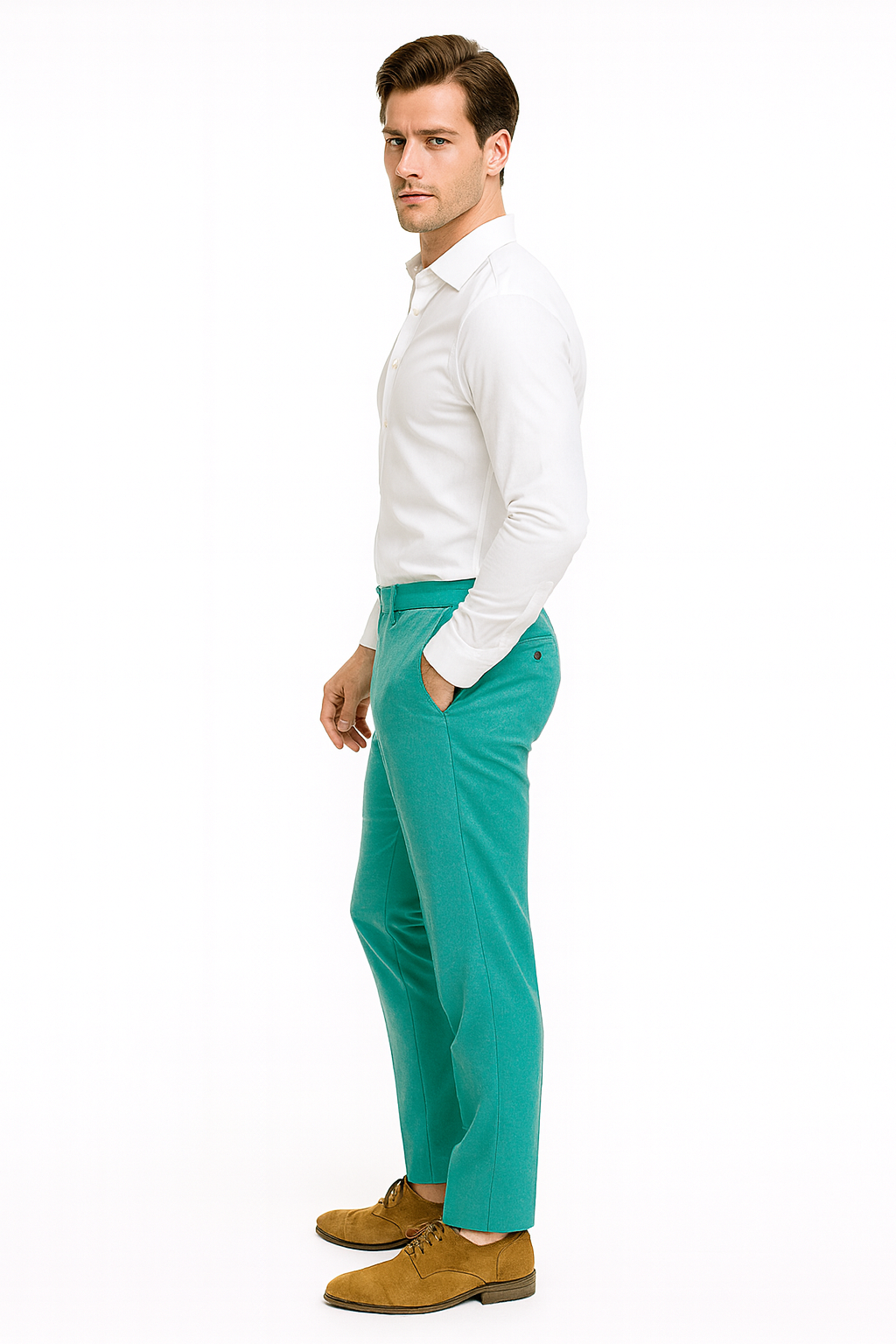Men’s Aqua Slim Fit Dress Pants - Turquoise