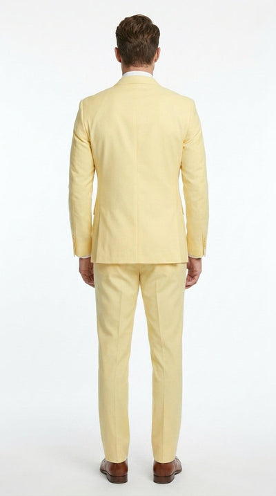 Menβs Pale Yellow 2 Piece Suit, Formal Dress Suit for Weddings, Prom, Parties, Summer Events, and Special Occasions By Vitali