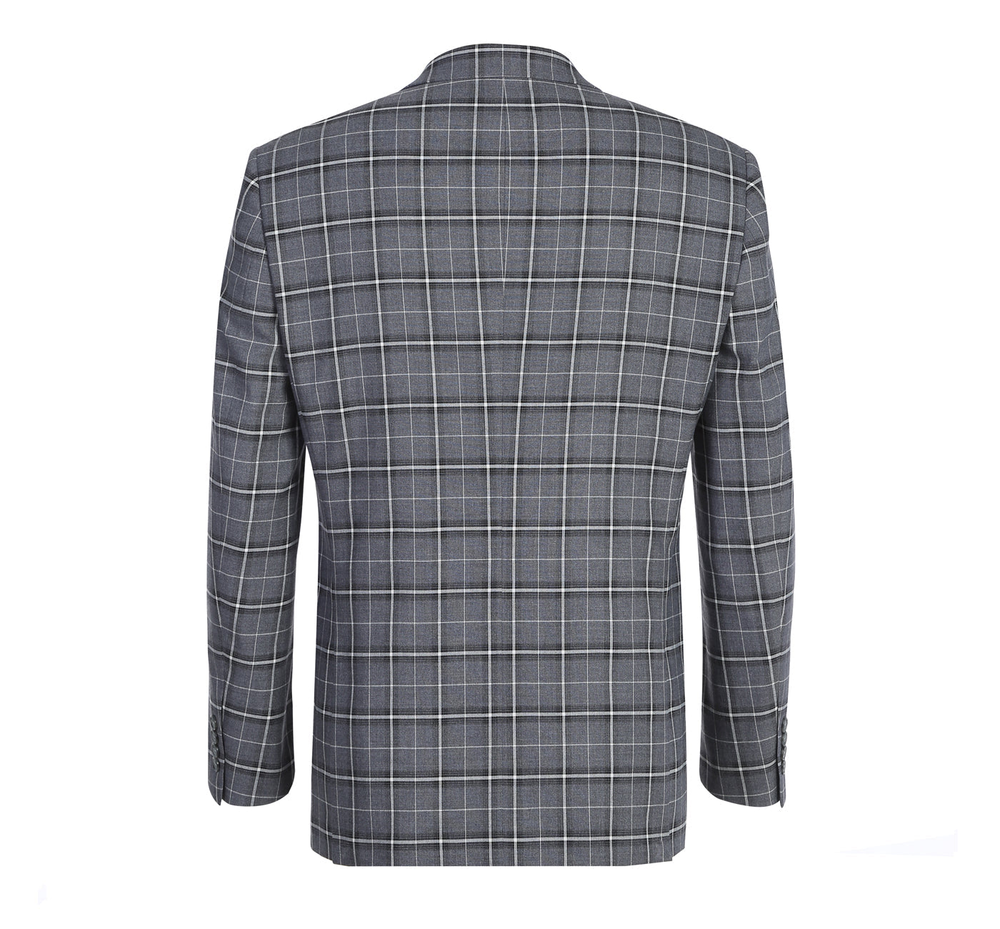 Men's Grey & White Check Classic Suit by Renoir