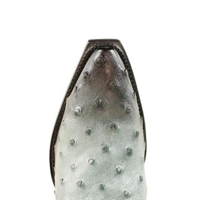 Handmade Full Quill Ostrich Snip Toe Boots