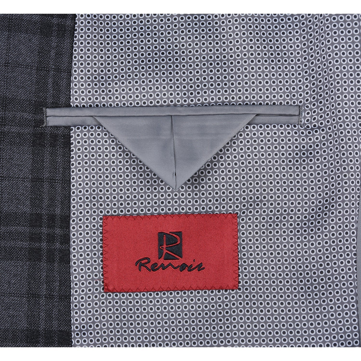 294-15 Men's Slim Fit Checked Suit by Renoir