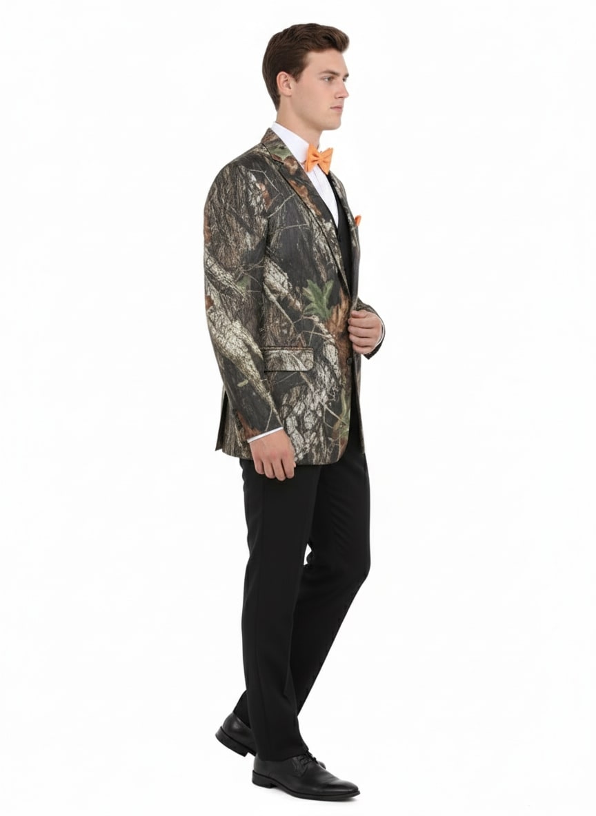 Men's Camo Sport Jacket - Green & Brown Blazer