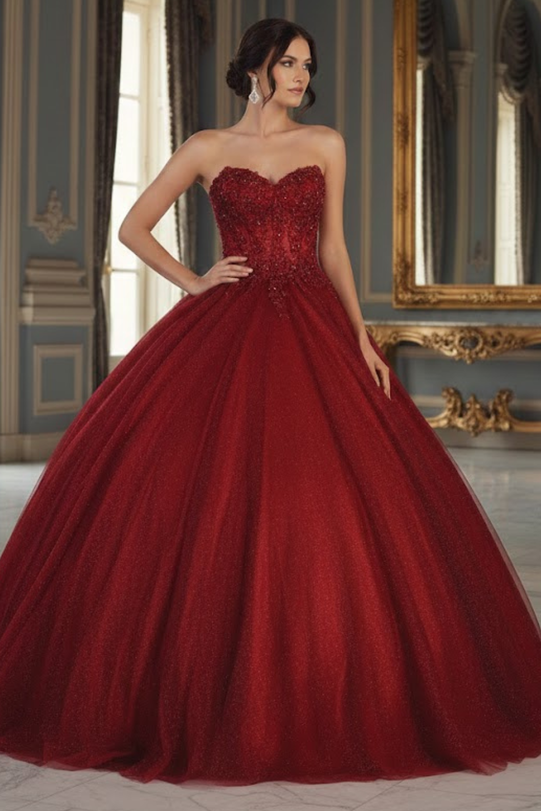 Quinceanera Dress Ball Gown Bolero Glitter Style