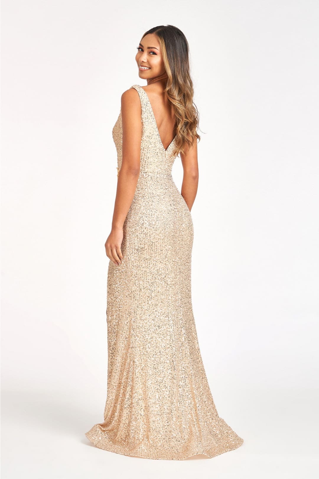 3D Floral Sequin Mermaid Dress by Elizabeth KGL3056