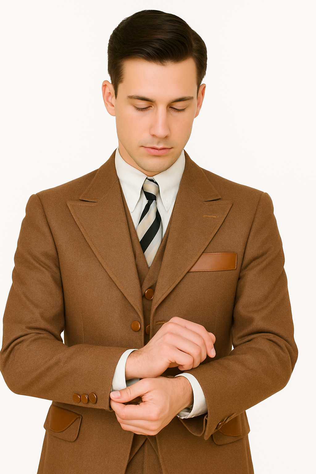 Denim 3-Piece Cotton Vested Suit