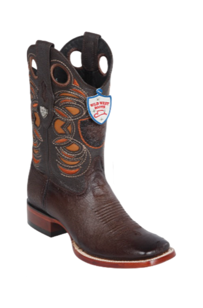 Wild West Panza de Avestruz Square Toe Boots