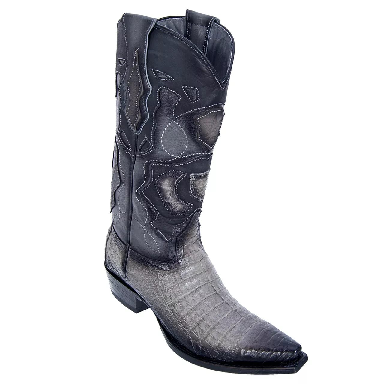 Gray Genuine Caiman Snip Toe by Los Altos