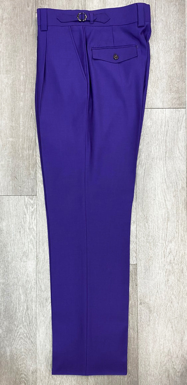 Tiglio Luxe Purple Wide Leg Wool Pants
