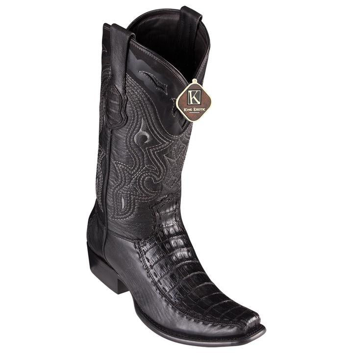 King Exotic Caiman Belly Dubai Toe Boots Black