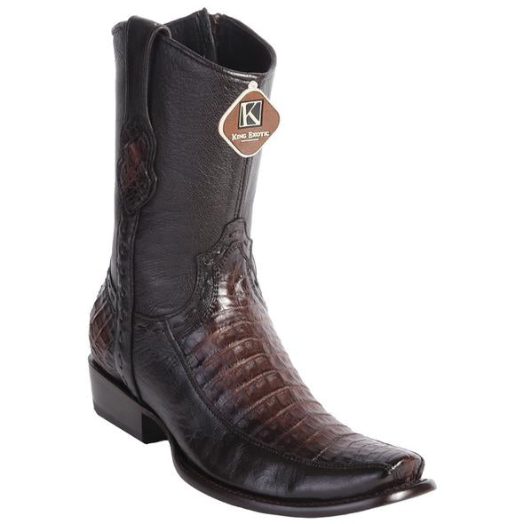 King Exotic Fuscus Caiman Belly Black Boots