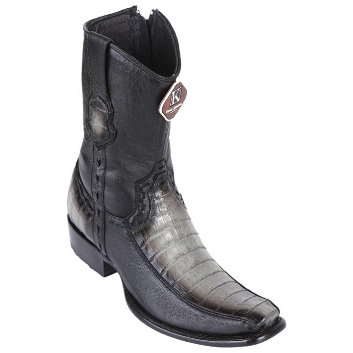 King Exotic Caiman Belly Handmade Gray Dubai Toe Boots