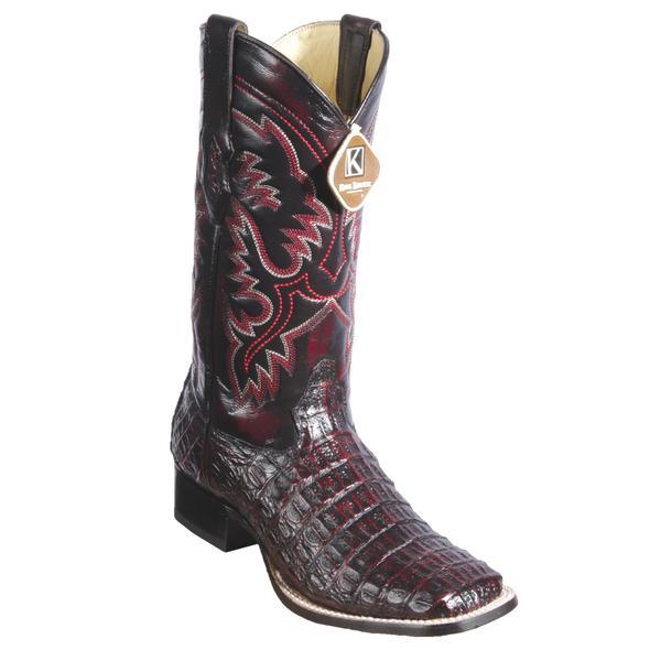King Exotic Black Cherry Caiman Boots
